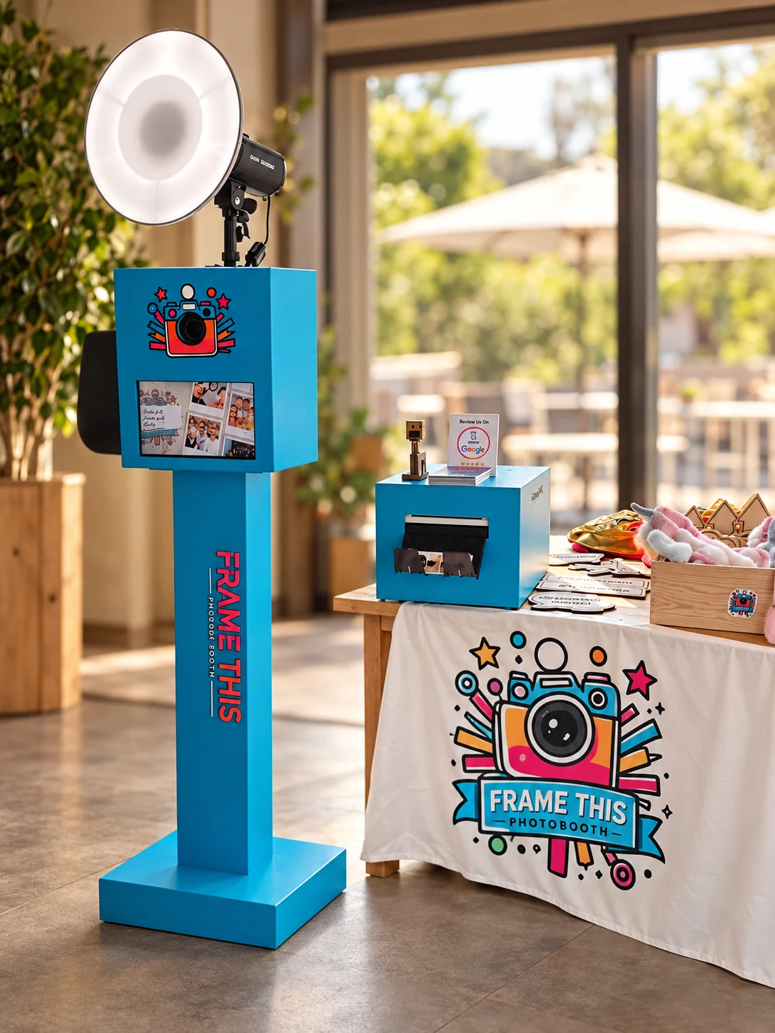 Frame This photobooth with ring light and touchscreen