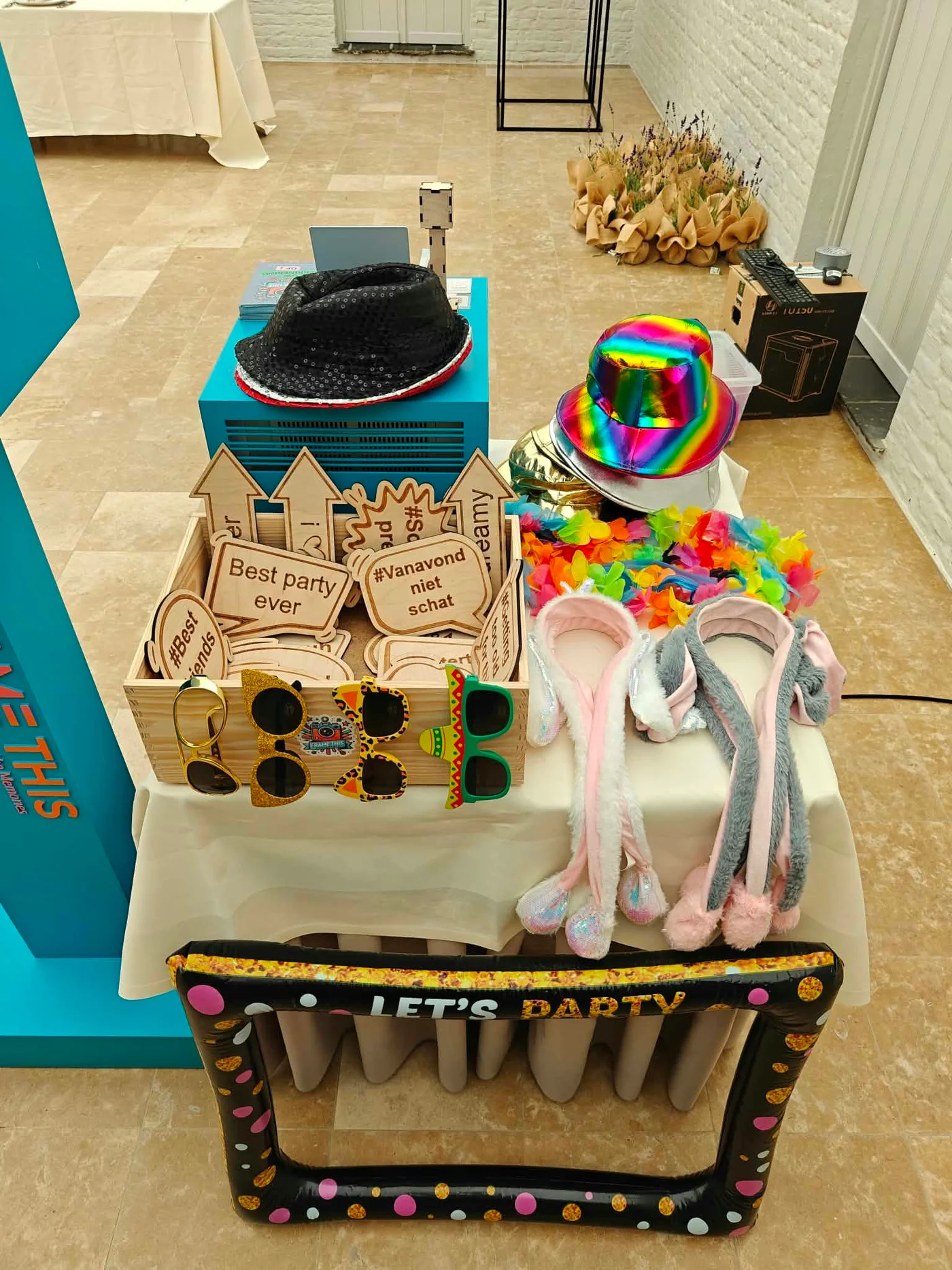 Colourful accessories and handcrafted wooden props